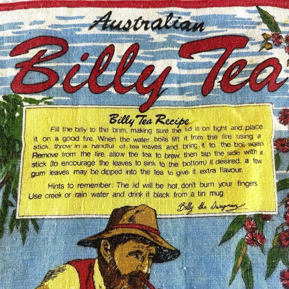 Billy‎ tea Australian -Towel, Hand towel, Decorative drying towel. 27” x 17”